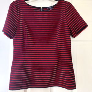 Banana Republic stretch navy and red striped shirt sz 6